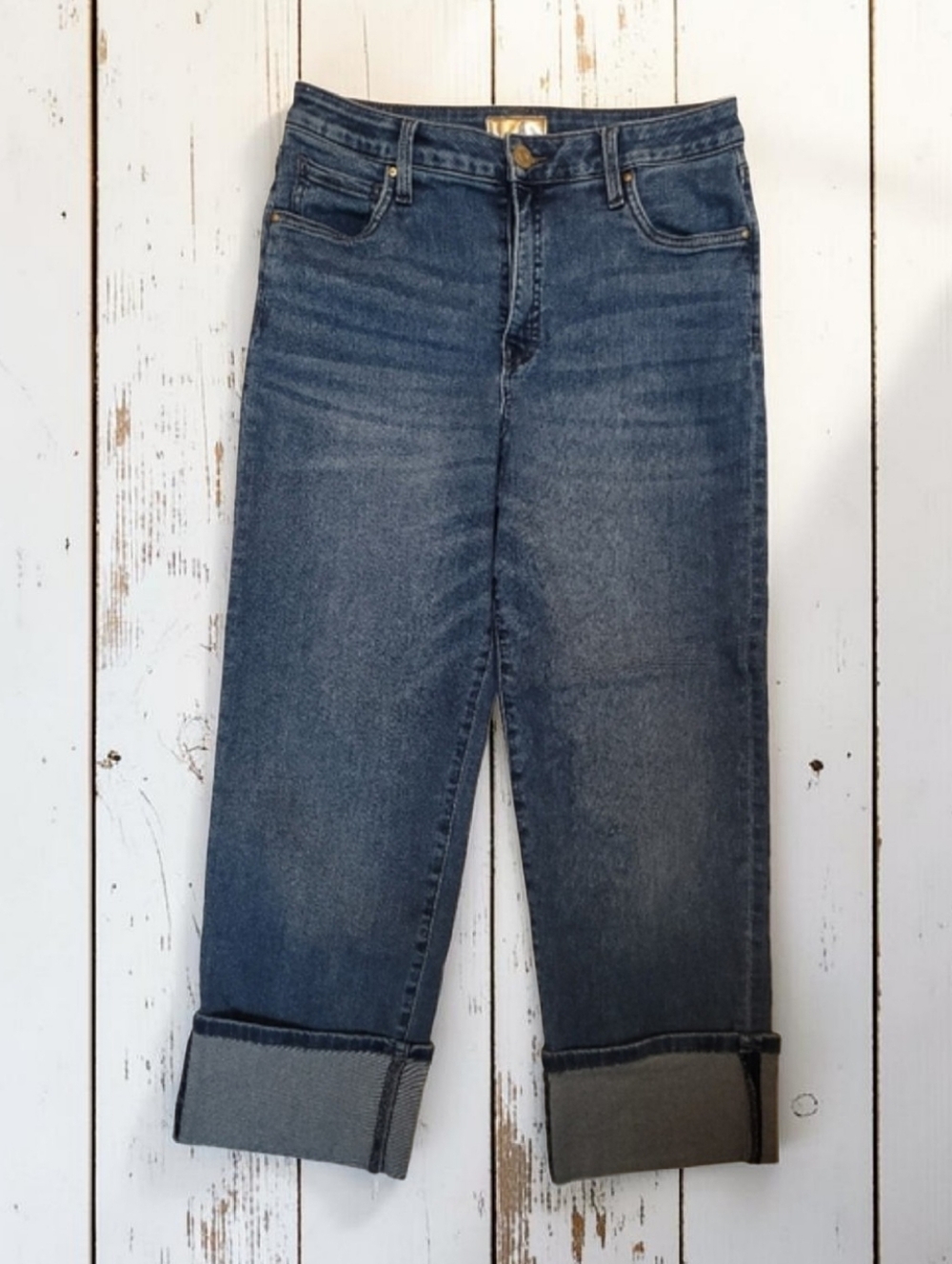 KUT from the Kloth Sienna High Rise Cuffed Wide Leg Jeans Size 8 Pristine
